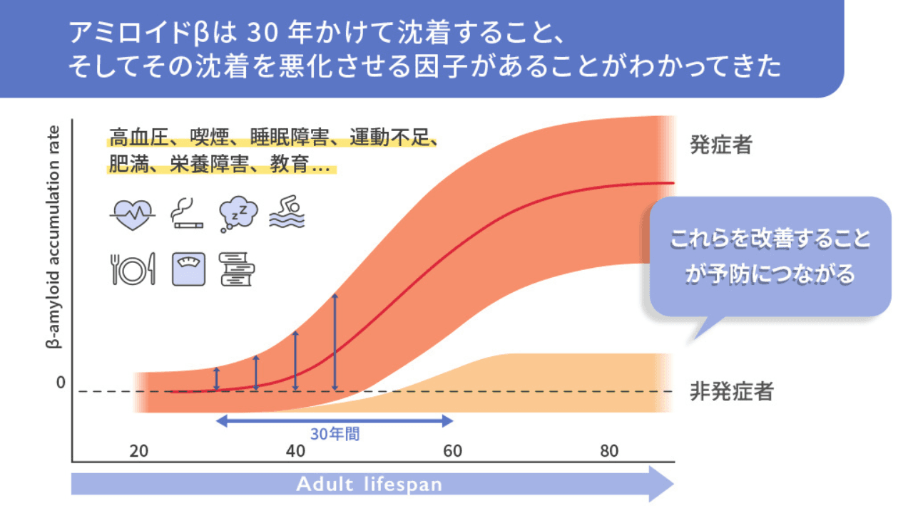 アミロイドβは長い年月をかけて沈着