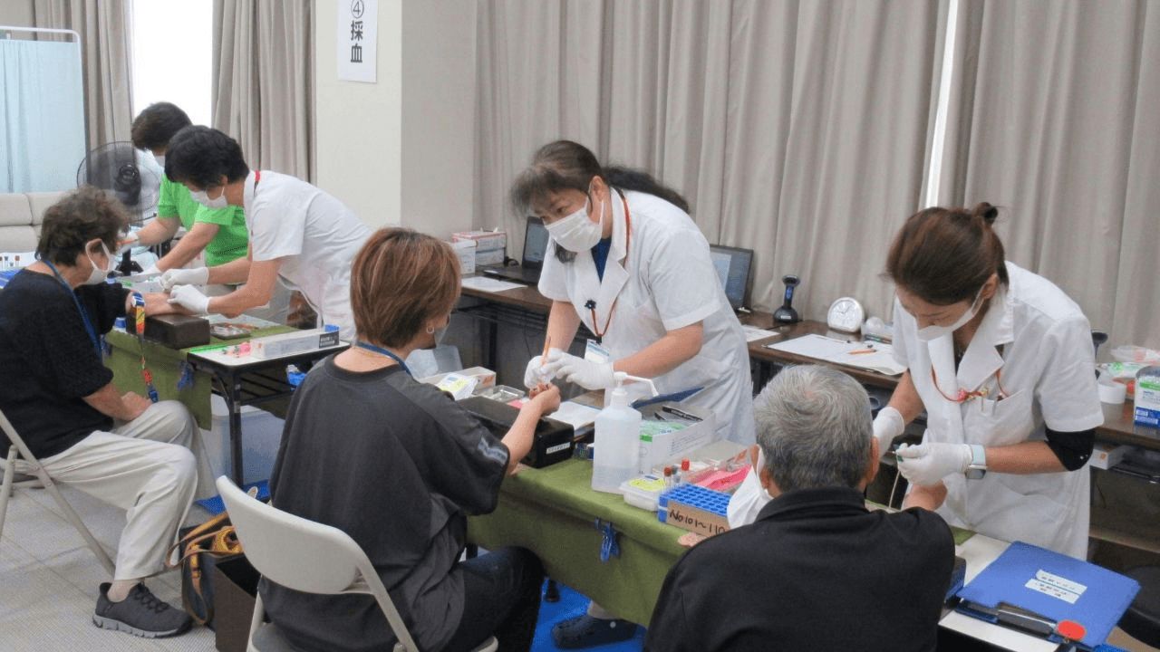 久山町の生活習慣病予防健診の様子