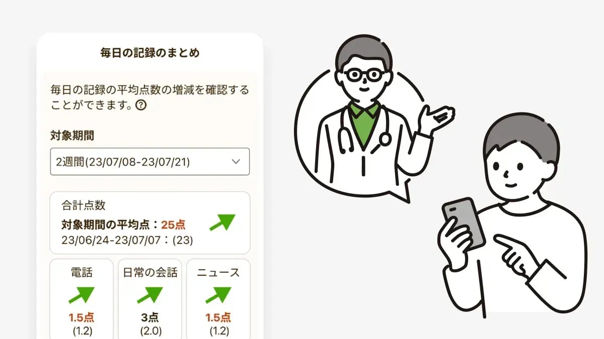 MCI(軽度認知障害)や認知症の診察がもっとスムーズに!「ササエル」アプリで日々の情報を記録・共有しよう