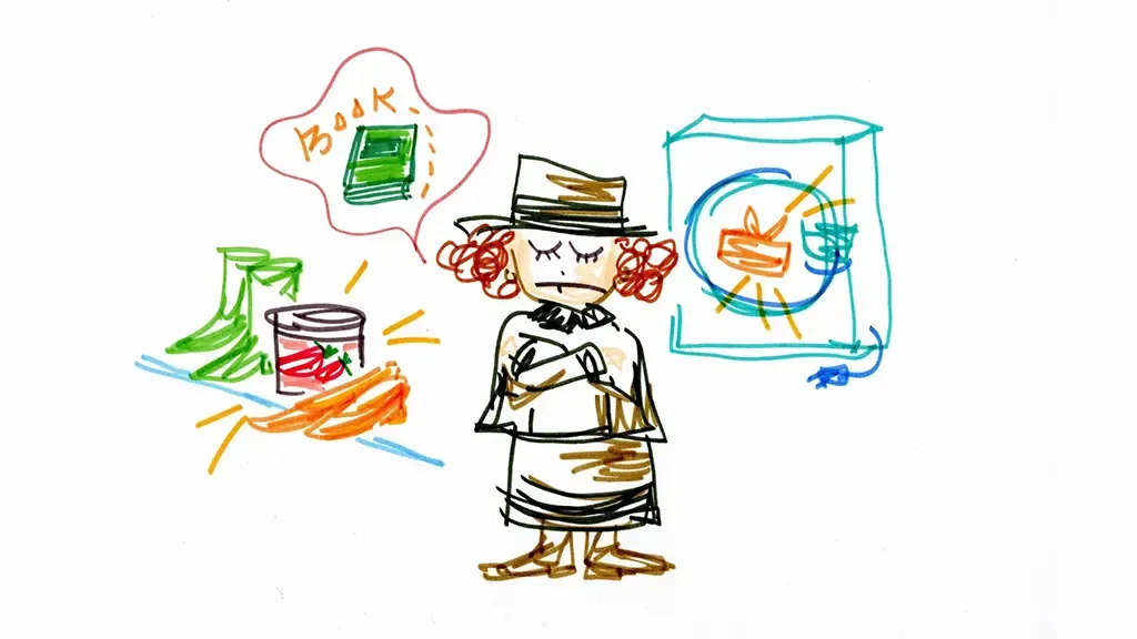 お弁当箱を探した場面のイラスト