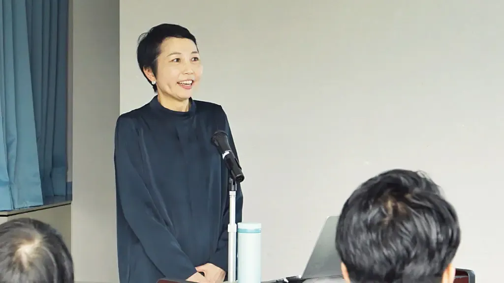 講演会での田中美帆さん