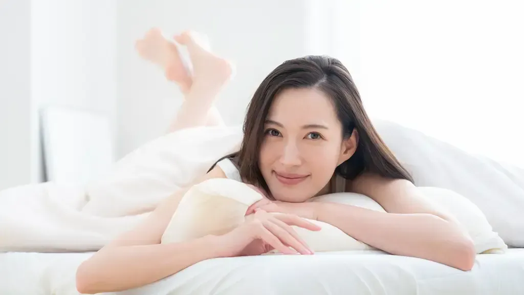快適な睡眠を取り満足げな表情